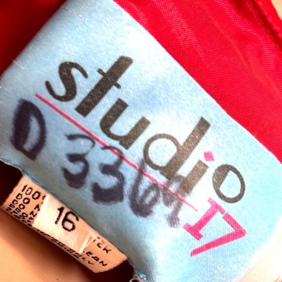 Vintage Y2K Studio 17 Red Strapless Mermaid Gown W/ Rhinestones & Bow - Size 16 - Picture 10 of 10